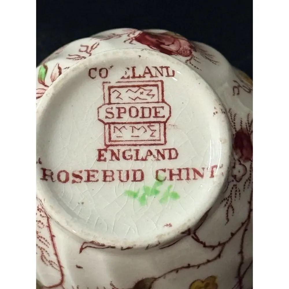 Vintage Spode England Rosebud Chintz Demitasse Espresso Set – 9 Cups & 9 Saucers